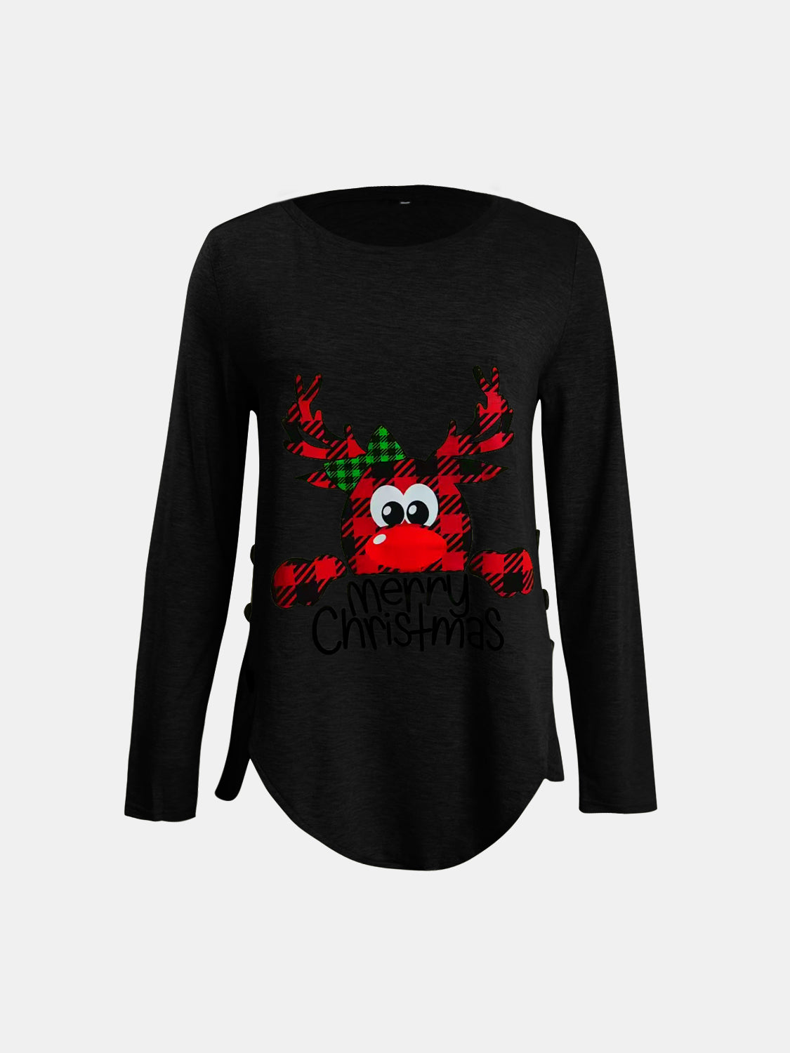 Full Size Reindeer Round Neck Long Sleeve T-Shirt free shipping -Oh Em Gee Boutique