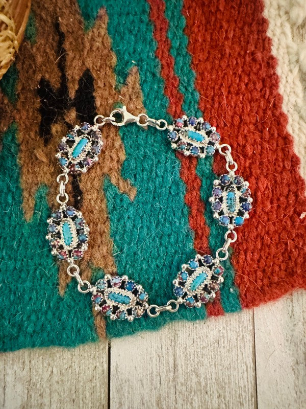Navajo Pink Dream Mojave & Sterling Silver Link Bracelet free shipping -Oh Em Gee Boutique
