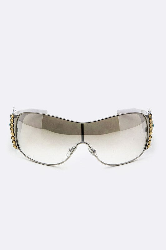 Austrian Crystal Ornate Shield Sunglasses free shipping -Oh Em Gee Boutique
