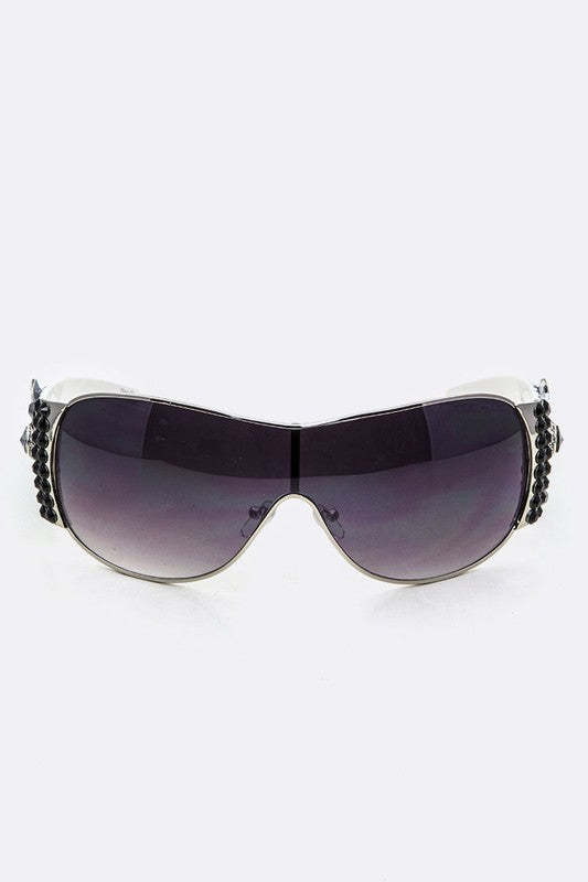 Austrian Crystal Ornate Shield Sunglasses free shipping -Oh Em Gee Boutique