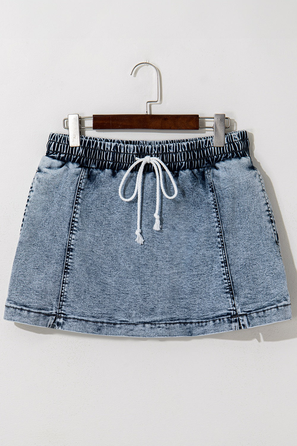 Drawstring High Waist Pocketed Denim Shorts free shipping -Oh Em Gee Boutique