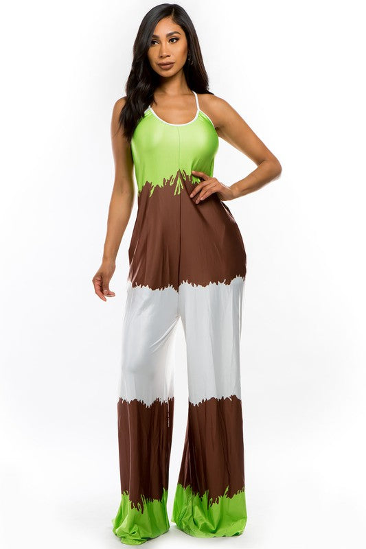 Sexy Multi Print Jumpsuit free shipping -Oh Em Gee Boutique