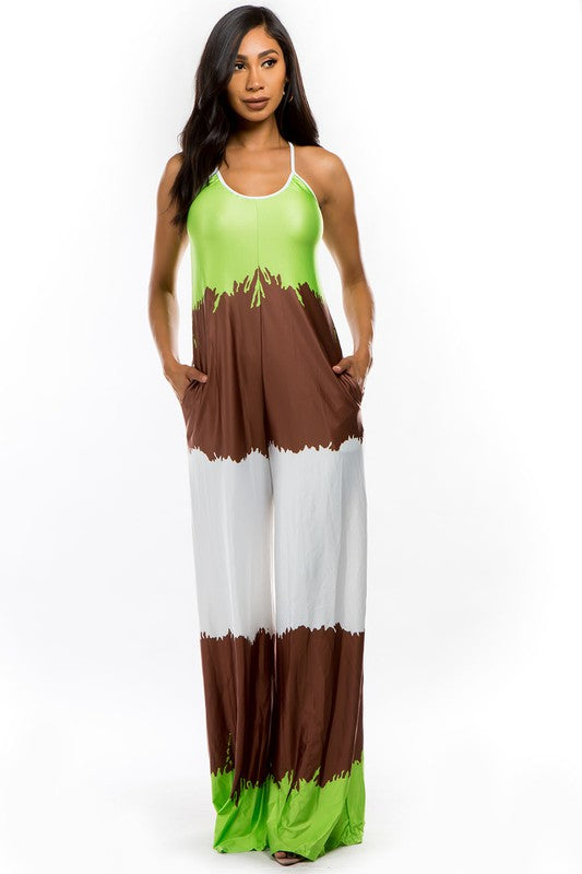 Sexy Multi Print Jumpsuit free shipping -Oh Em Gee Boutique