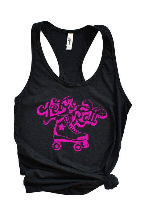 Let's Roll Skate Tank Top free shipping -Oh Em Gee Boutique