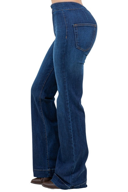 Harley Wide Leg Dark Blue free shipping -Oh Em Gee Boutique