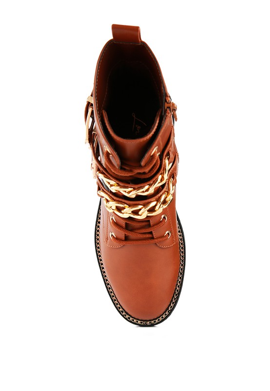 Billy Atta Girl Metal Chain Detail Bike Boot free shipping -Oh Em Gee Boutique