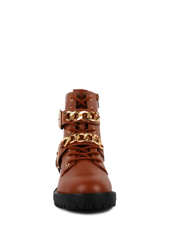 Billy Atta Girl Metal Chain Detail Bike Boot free shipping -Oh Em Gee Boutique