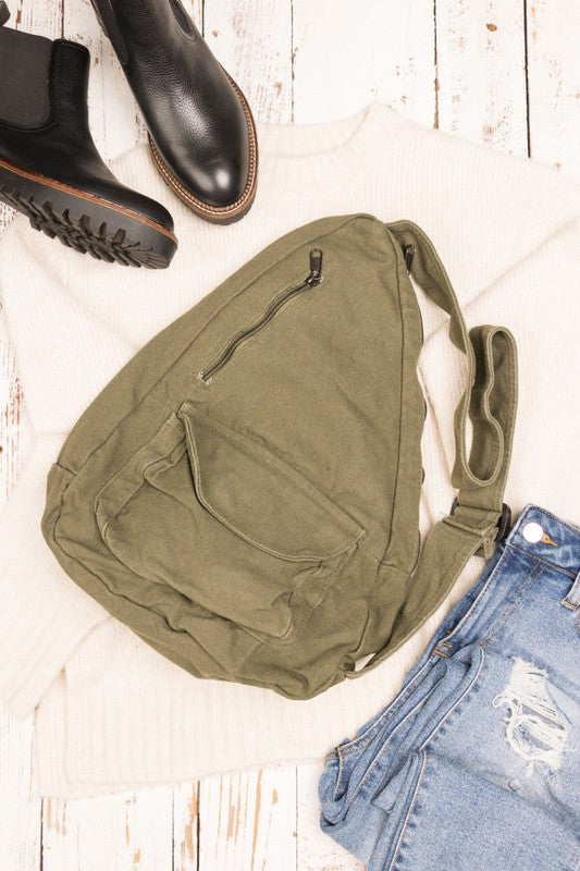 Oversized Canvas Sling free shipping -Oh Em Gee Boutique
