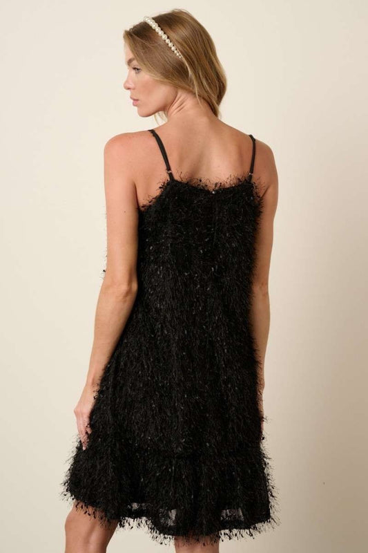 Mittoshop Feather Ruffle Hem Mini Cami Dress free shipping -Oh Em Gee Boutique