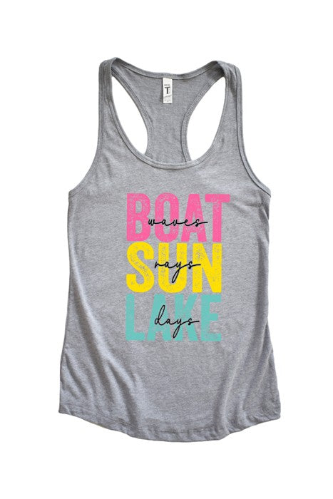 Boat Waves Sun Rays Tank free shipping -Oh Em Gee Boutique