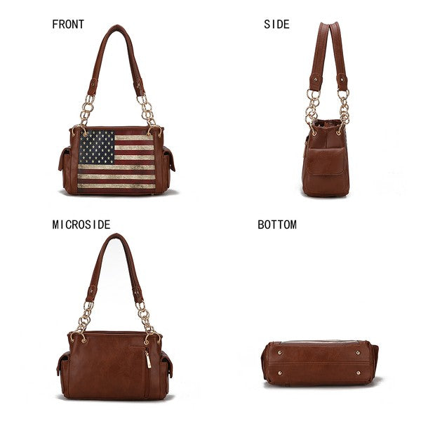 MKF Alaina Women's Flag Shoulder Bag by Mia K free shipping -Oh Em Gee Boutique