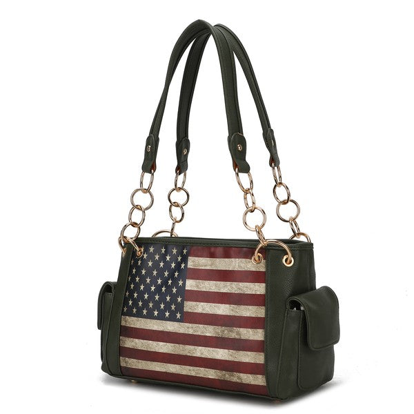 MKF Alaina Women's Flag Shoulder Bag by Mia K free shipping -Oh Em Gee Boutique