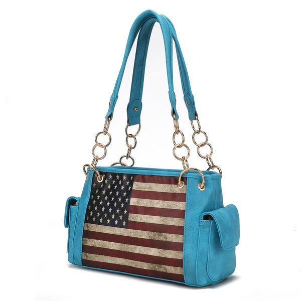 MKF Alaina Women's Flag Shoulder Bag by Mia K free shipping -Oh Em Gee Boutique