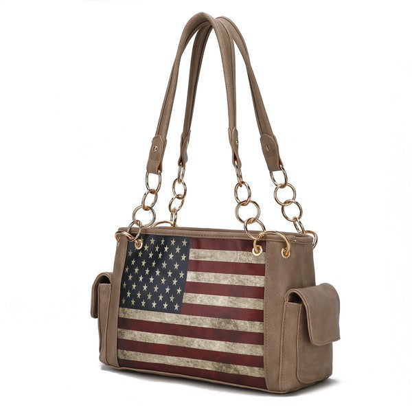 MKF Alaina Women's Flag Shoulder Bag by Mia K free shipping -Oh Em Gee Boutique