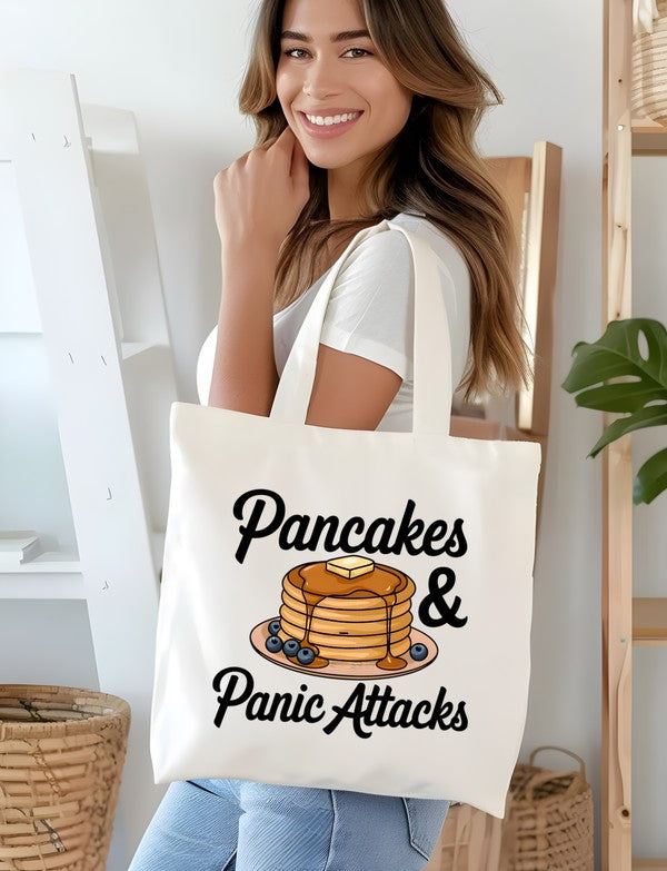 Pancakes and Panic Attacks Canvas Tote free shipping -Oh Em Gee Boutique