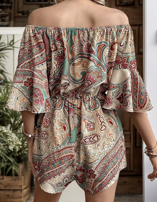 Off the Shoulder Romper free shipping -Oh Em Gee Boutique