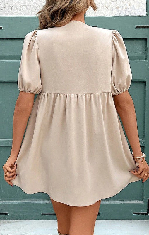 Babydoll Dress with Tie Front free shipping -Oh Em Gee Boutique