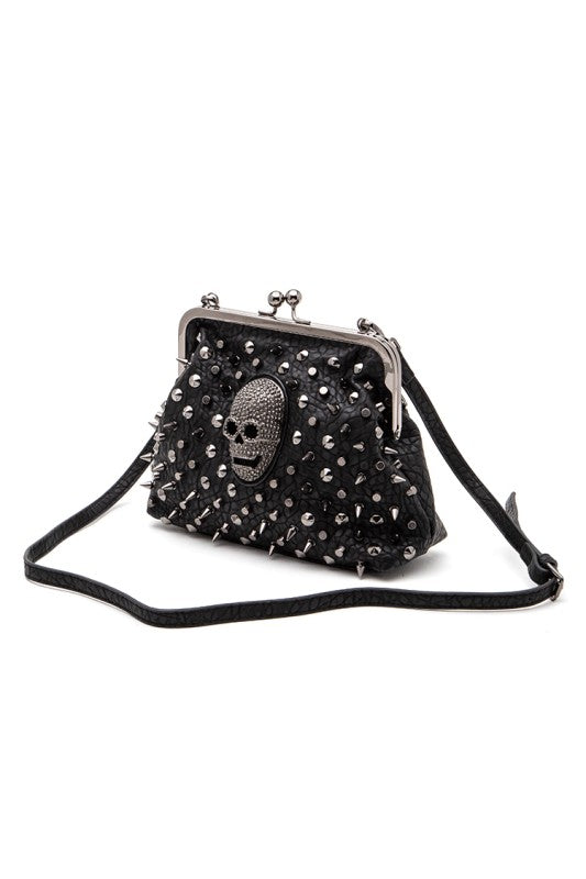 Skull Studded Convertible Shoulder Bag free shipping -Oh Em Gee Boutique