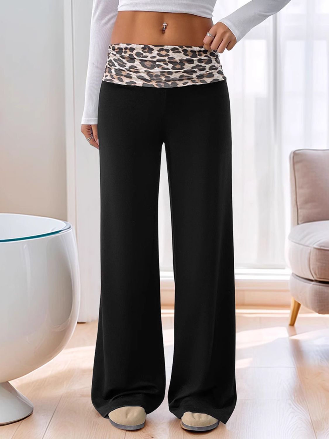 High Waist Leopard Pants free shipping -Oh Em Gee Boutique