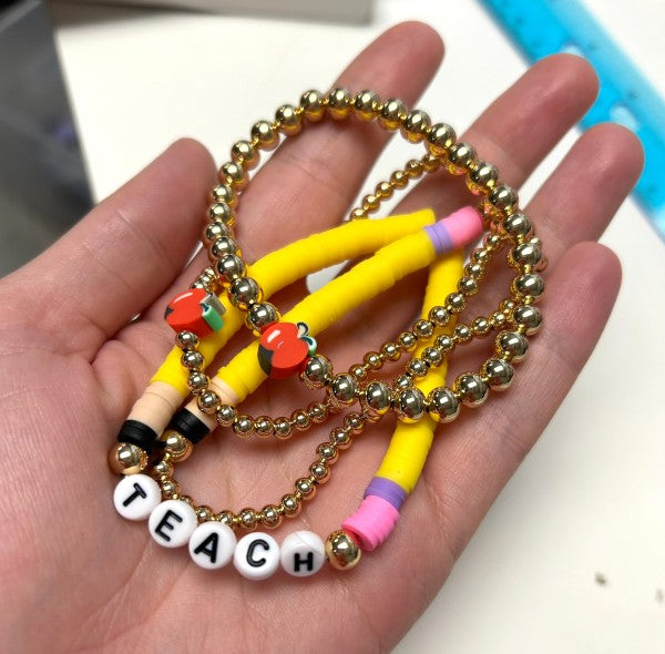 Back to School Teacher Bracelet Sets free shipping -Oh Em Gee Boutique