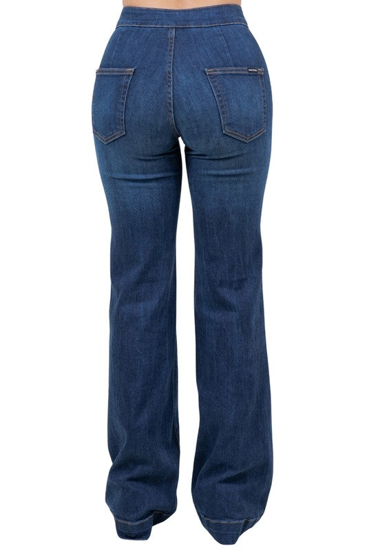 Harley Wide Leg Dark Blue free shipping -Oh Em Gee Boutique
