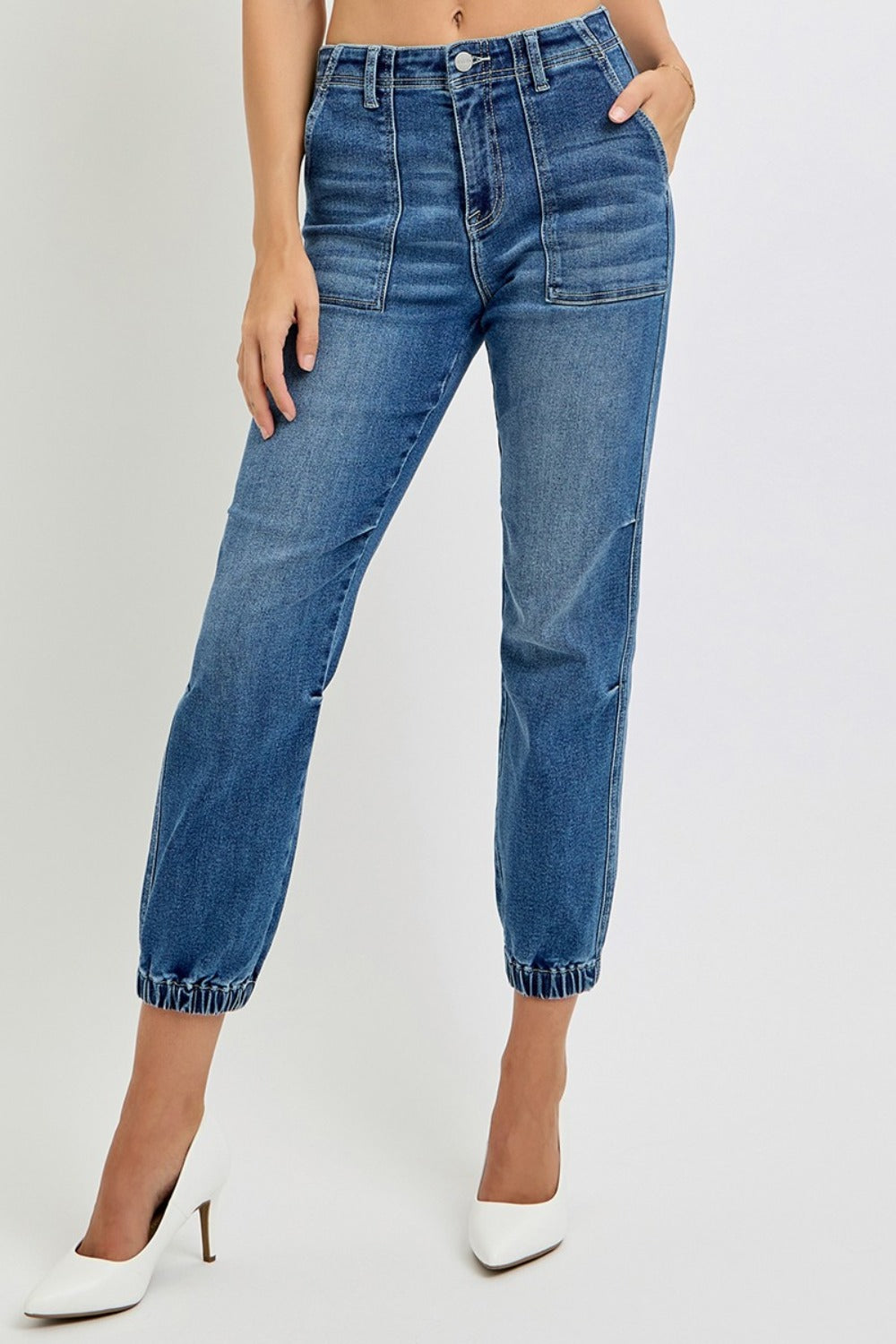 RISEN Full Size High Rise Ankle Jogger Jeans free shipping -Oh Em Gee Boutique
