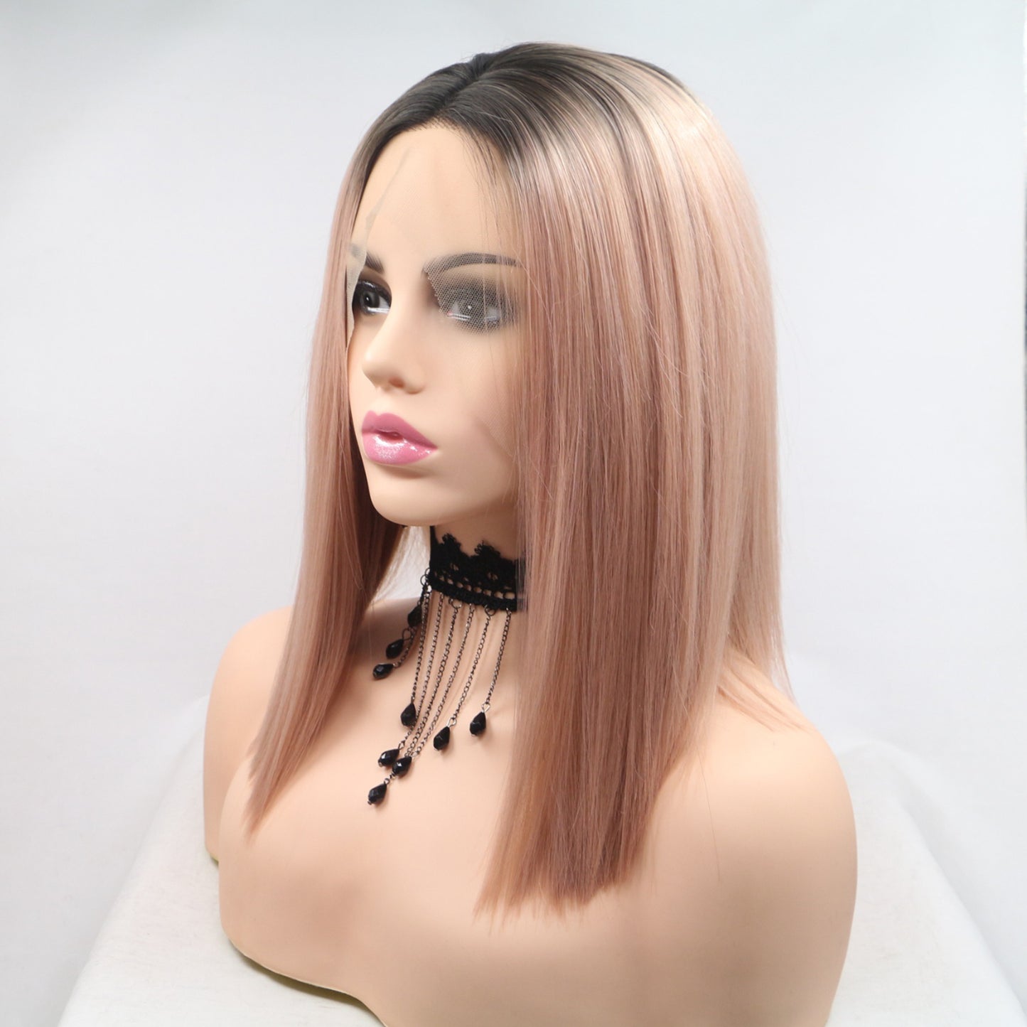 13*3" Lace Front Wigs Synthetic Mid-length Straight 12" 130% Density free shipping -Oh Em Gee Boutique