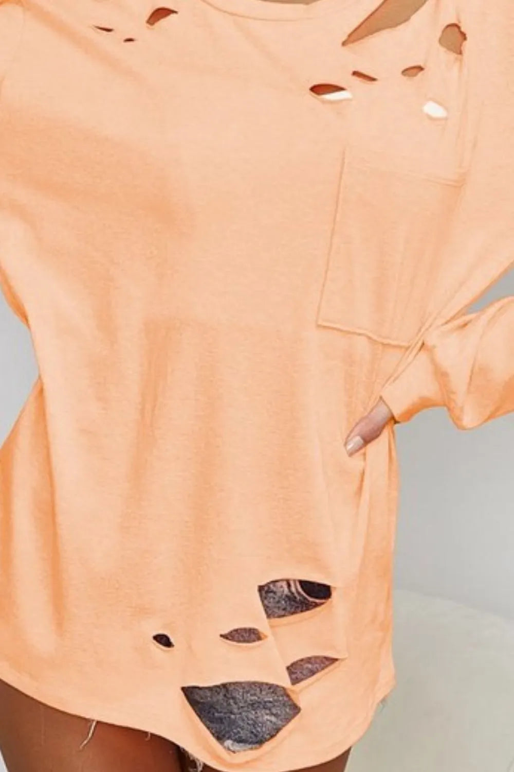 BiBi Triblend with Laser Cut Detailed T-Shirt free shipping -Oh Em Gee Boutique