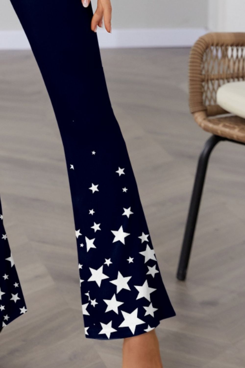 Star Elastic Waist Bootcut Pants free shipping -Oh Em Gee Boutique
