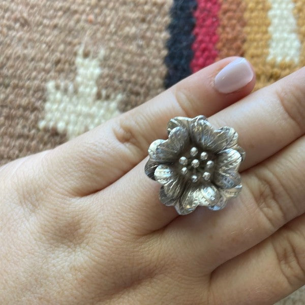 “The Bloom” Handmade Sterling Silver Adjustable Ring free shipping -Oh Em Gee Boutique