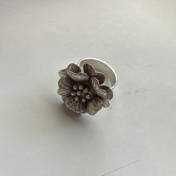 “The Bloom” Handmade Sterling Silver Adjustable Ring free shipping -Oh Em Gee Boutique
