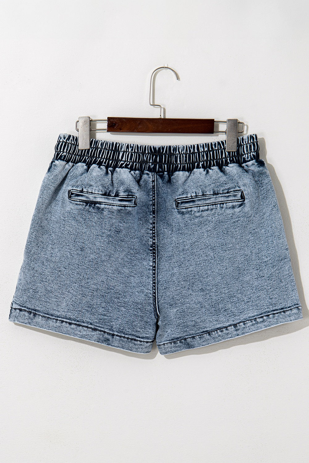 Drawstring High Waist Pocketed Denim Shorts free shipping -Oh Em Gee Boutique