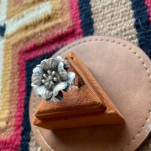 “The Bloom” Handmade Sterling Silver Adjustable Ring free shipping -Oh Em Gee Boutique