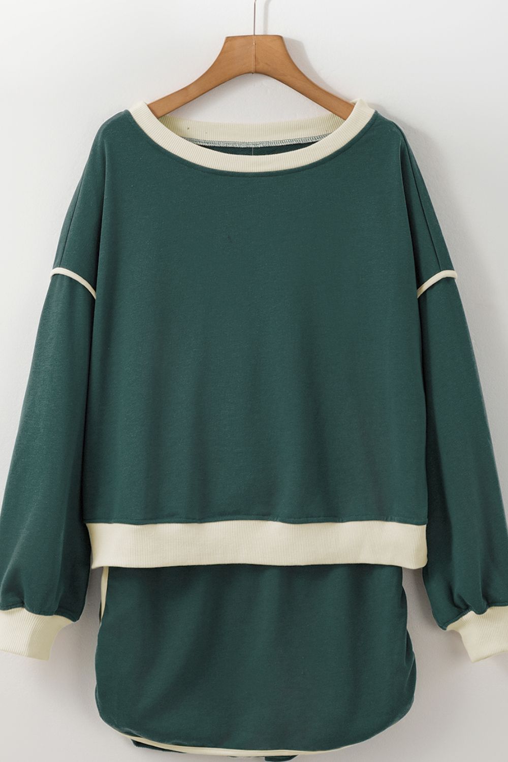 Contrast Trim Round Neck Top and Skort Set free shipping -Oh Em Gee Boutique