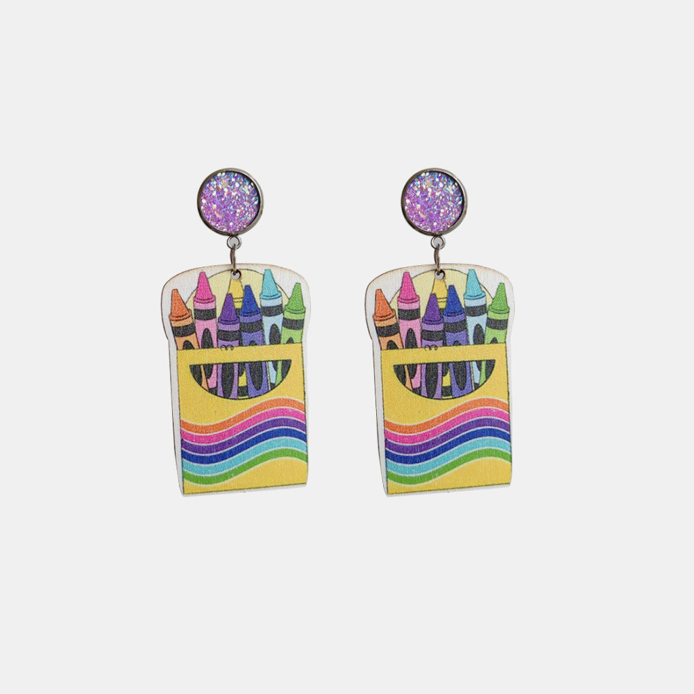 Wooden Dangle Earrings free shipping -Oh Em Gee Boutique