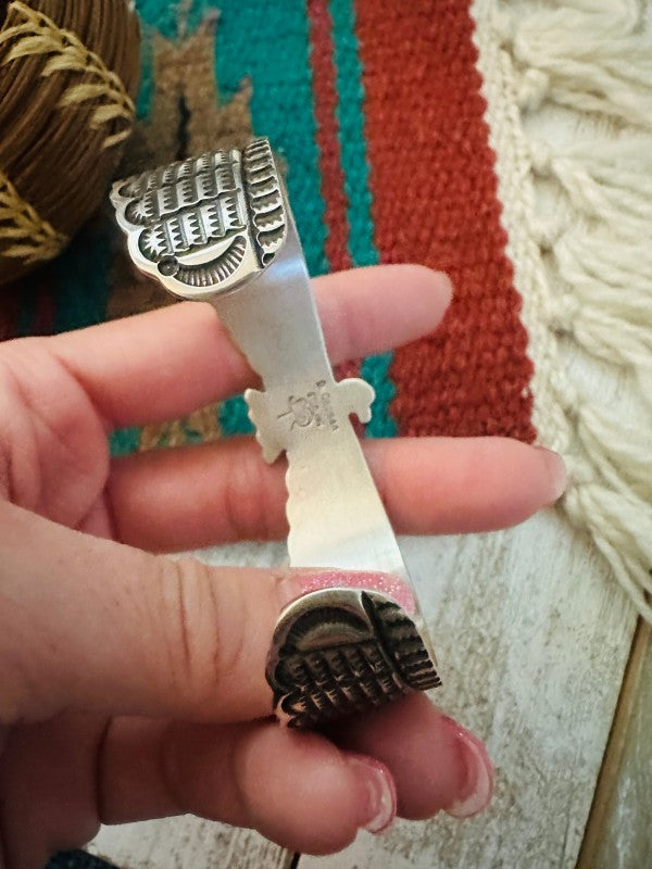 Navajo Hand Stamped Sterling Silver Thunderbird Cuff free shipping -Oh Em Gee Boutique