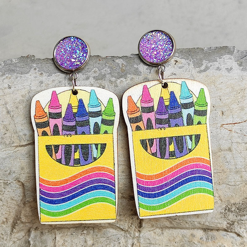 Wooden Dangle Earrings free shipping -Oh Em Gee Boutique