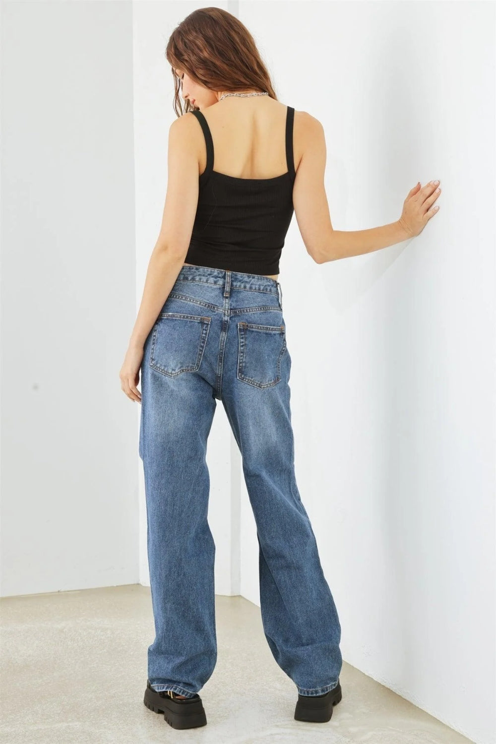 HAMMER COLLECTION Distressed High Waist Jeans free shipping -Oh Em Gee Boutique