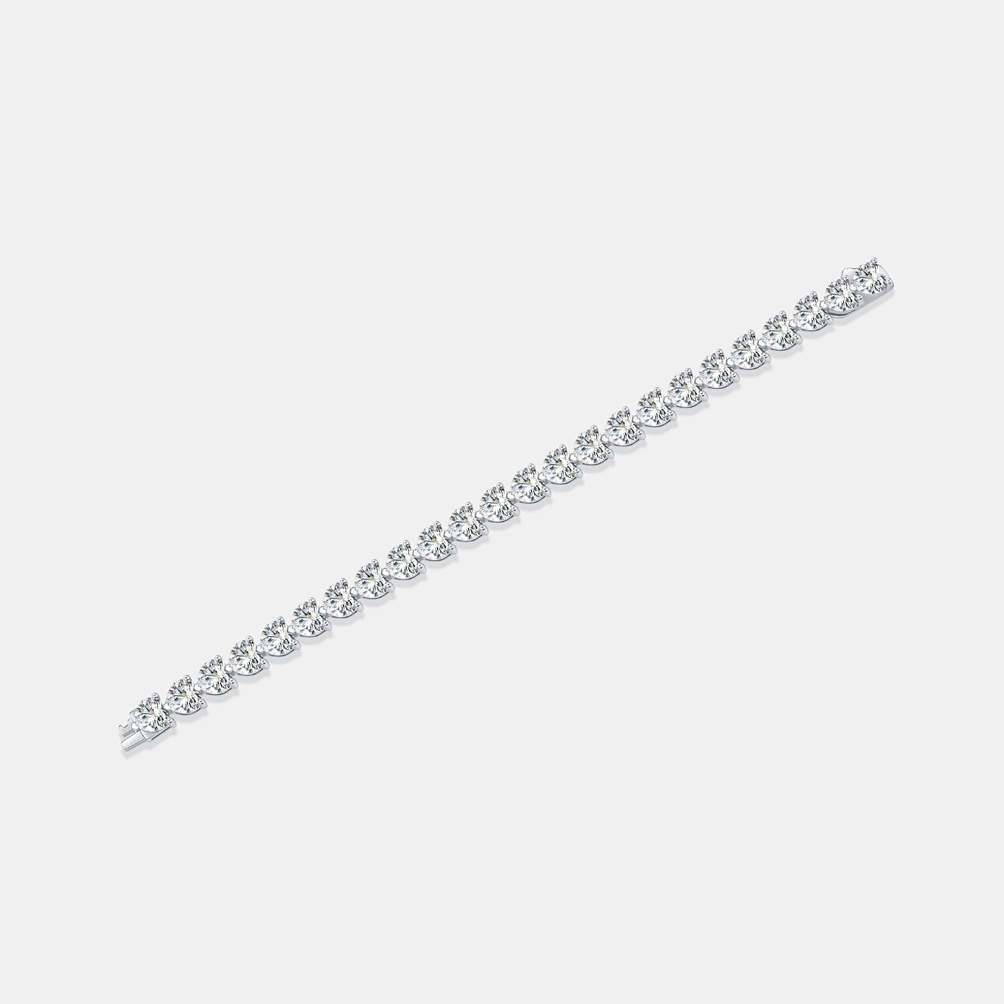 24 Carat Moissanite 925 Sterling Silver Heart Bracelet free shipping -Oh Em Gee Boutique