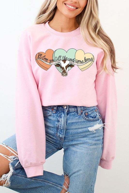 Plus Size Love You Till The Cows Come Home Sweatshirts free shipping -Oh Em Gee Boutique