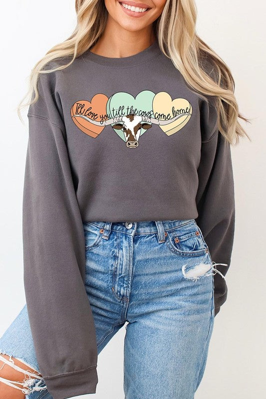 Plus Size Love You Till The Cows Come Home Sweatshirts free shipping -Oh Em Gee Boutique