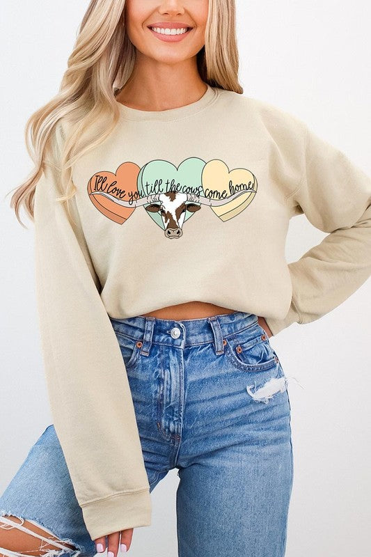 Plus Size Love You Till The Cows Come Home Sweatshirts free shipping -Oh Em Gee Boutique