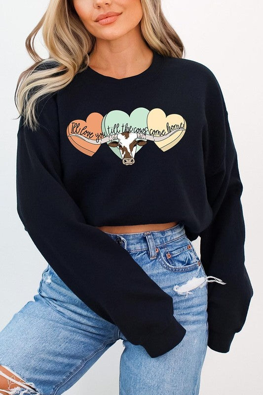 Plus Size Love You Till The Cows Come Home Sweatshirts free shipping -Oh Em Gee Boutique