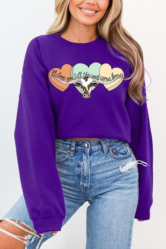 Plus Size Love You Till The Cows Come Home Sweatshirts free shipping -Oh Em Gee Boutique