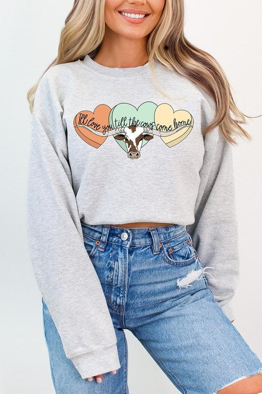 Plus Size Love You Till The Cows Come Home Sweatshirts free shipping -Oh Em Gee Boutique
