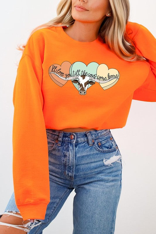 Plus Size Love You Till The Cows Come Home Sweatshirts free shipping -Oh Em Gee Boutique
