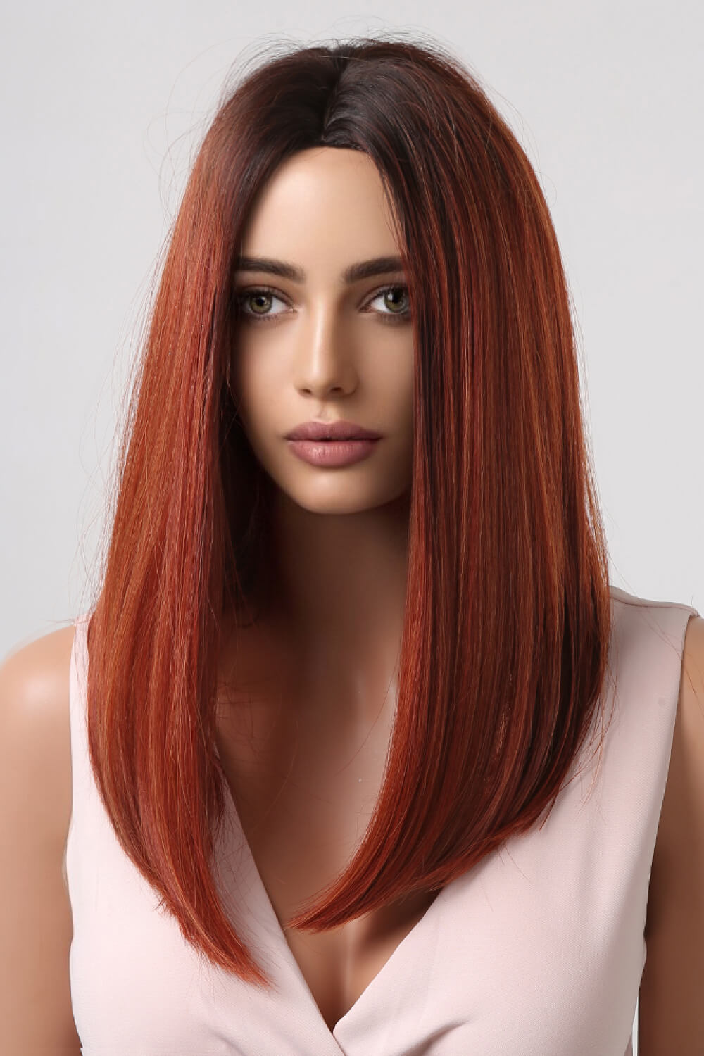 13*2" Full-Machine Wigs Synthetic Mid-Length Straight 27" free shipping -Oh Em Gee Boutique