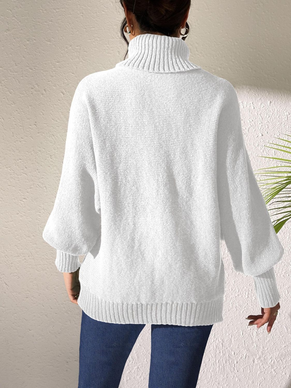 Lip Turtleneck Long Sleeve Sweater free shipping -Oh Em Gee Boutique