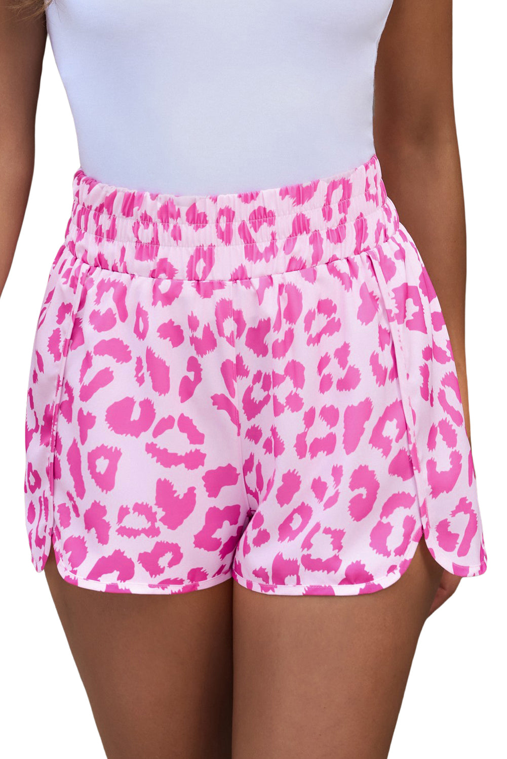 Leopard Elastic Waist Shorts free shipping -Oh Em Gee Boutique