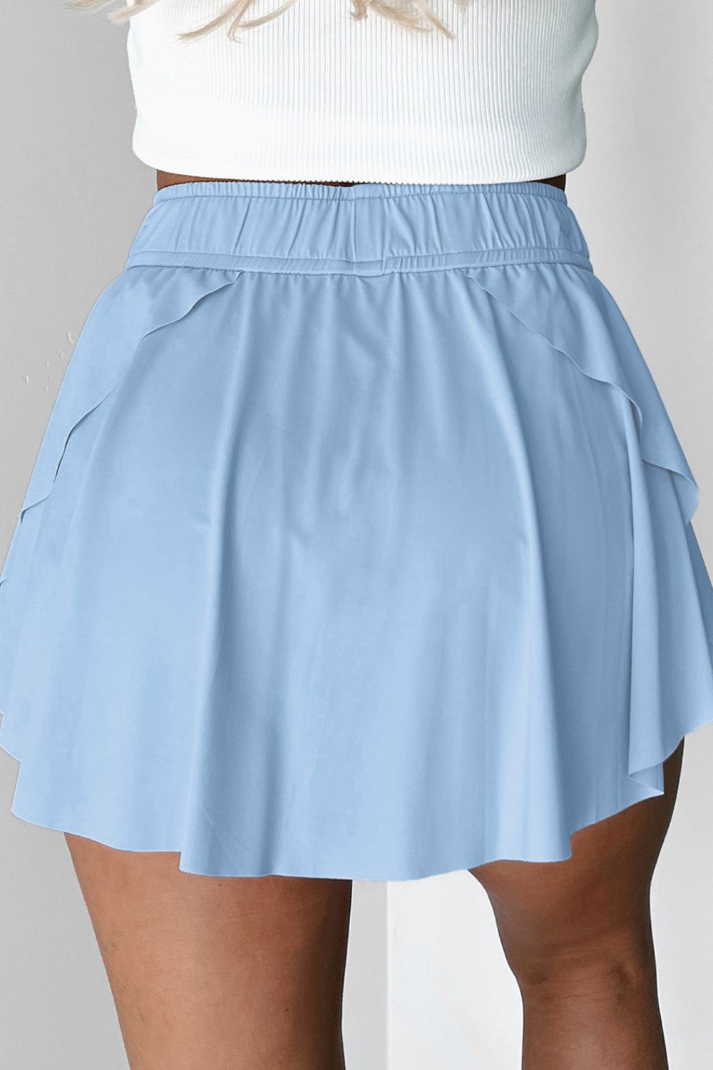 Drawstring High Waist Lined Active Skorts free shipping -Oh Em Gee Boutique